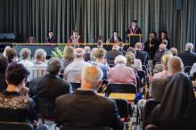 Na fotografii: zľava Mons. doc. Vojtech Nepšinský, Dr.h.c. prof. Karol Mičieta, ThLic. Ján Viglaš, ThDr. Vladimír Thurzo