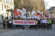 záber z Národného pochodu za život v Košiciach